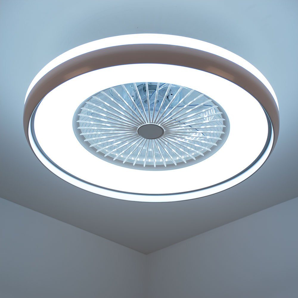 V-TAC Deckenventilator, LED Decken Ventilator Leuchte Fernbedienung Tageslicht Lampe