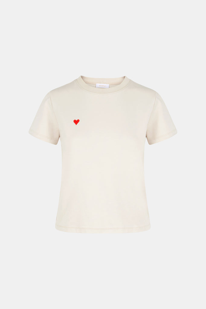 T-shirt coeur brodé