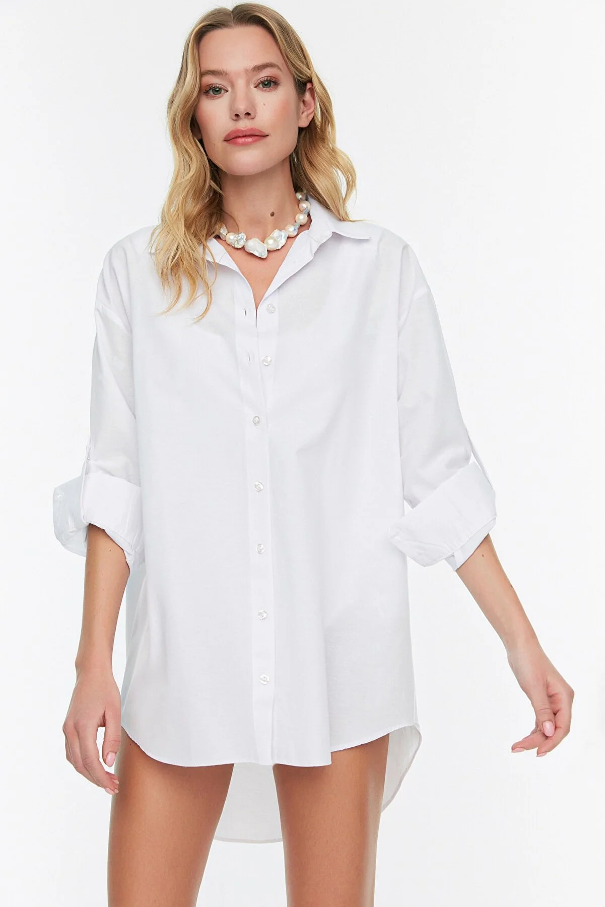 Trendyol Collection  Weißes gewebtes Hemd TBESS22GO0664