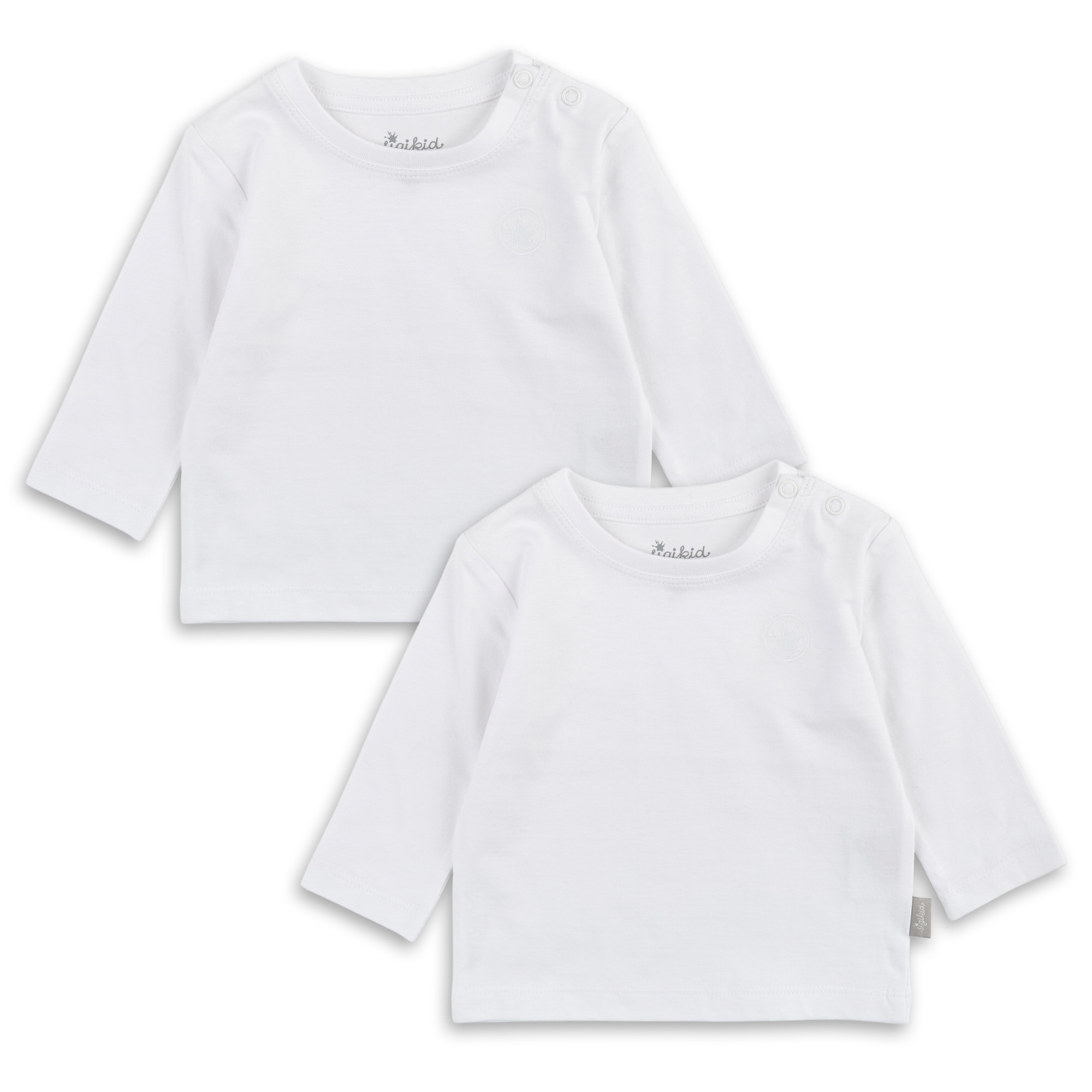 Baby Langarmshirt im 2er Pack, weiß