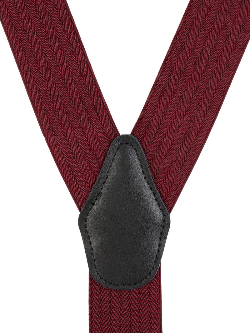 Hosenträger in Y-Form in bordeaux rot