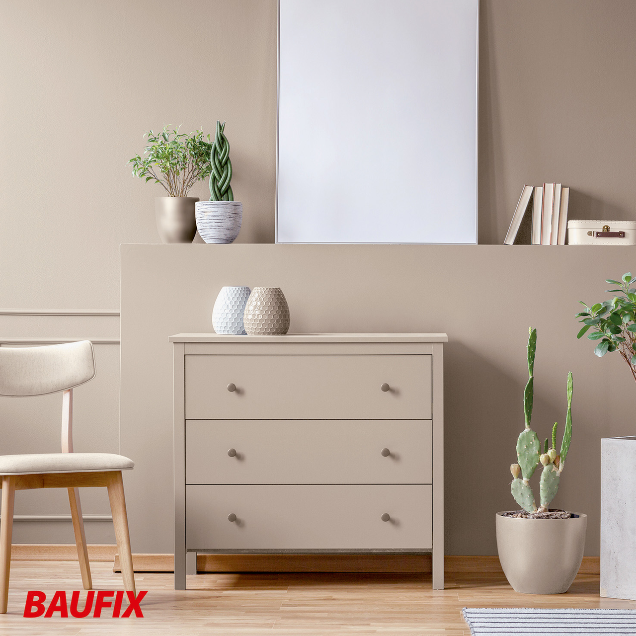 Baufix Farbakzente kaschmirbraun seidenmatt, 2.5 Liter, Bunte Wandfarbe