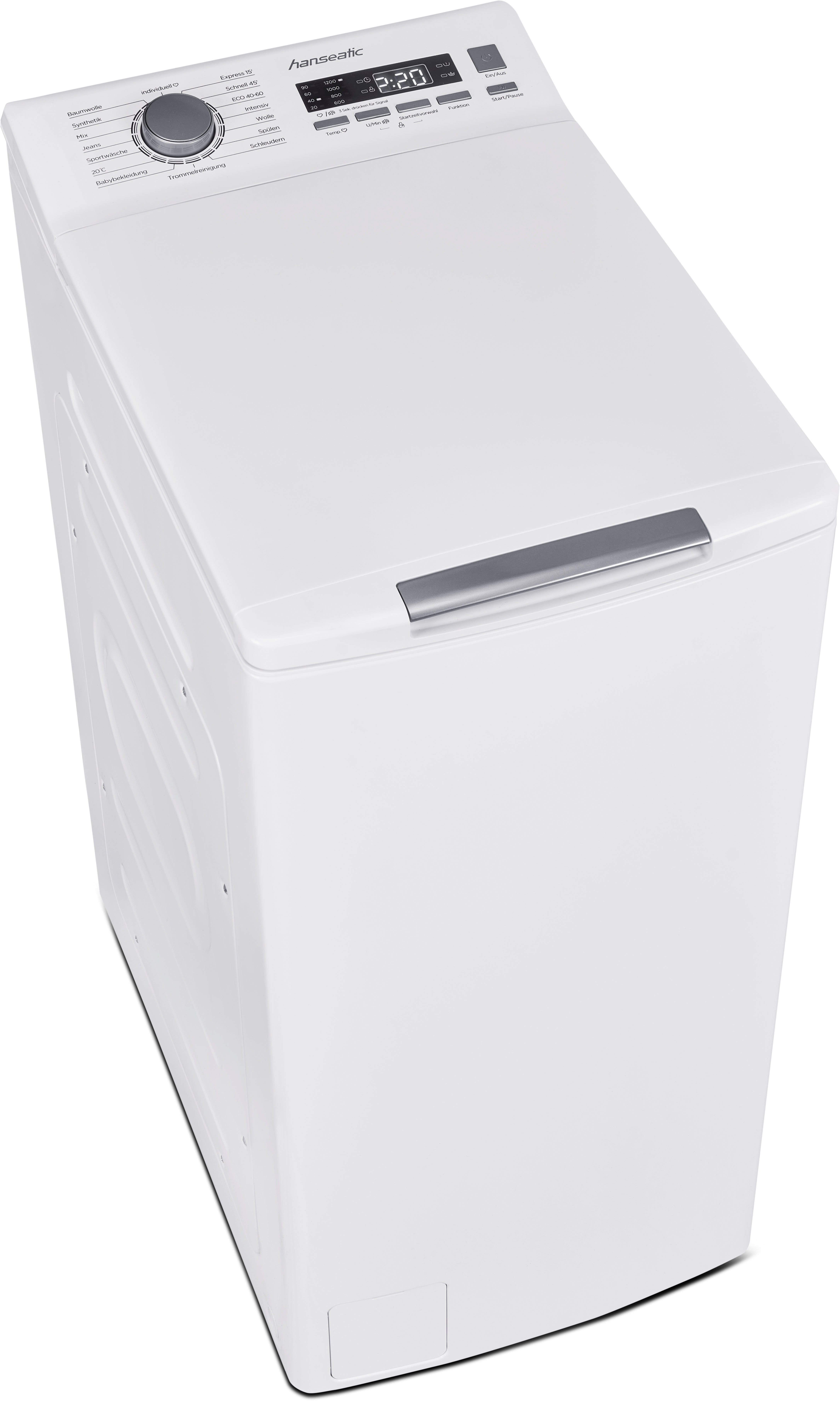 Hanseatic Waschmaschine Toplader HTW712D, 7 kg, 1200 U/min, Mengenautomatik, Überlaufschutzsystem