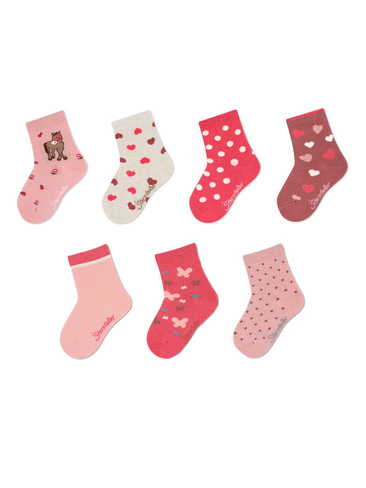 Sterntaler Socken 7er-Box Punkte in koralle günstig kaufen