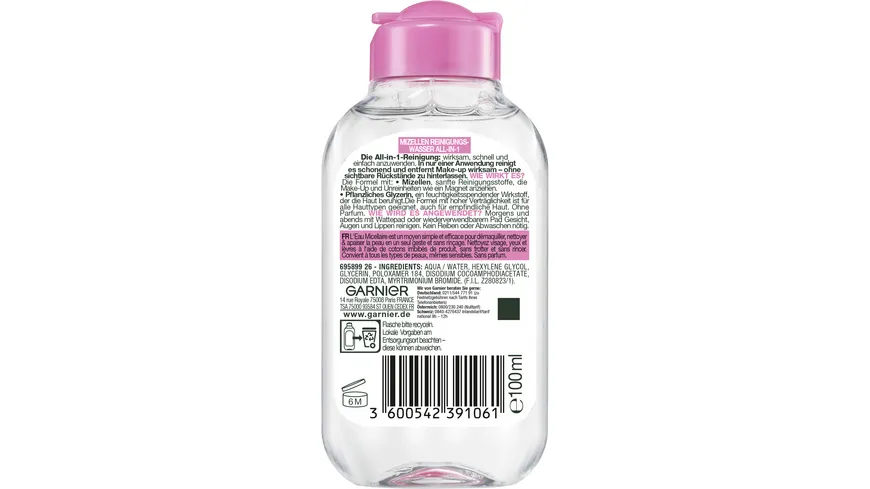 Garnier Skin Active Mizellen Reinigungswasser All-in-1 Normale Haut 100 ml