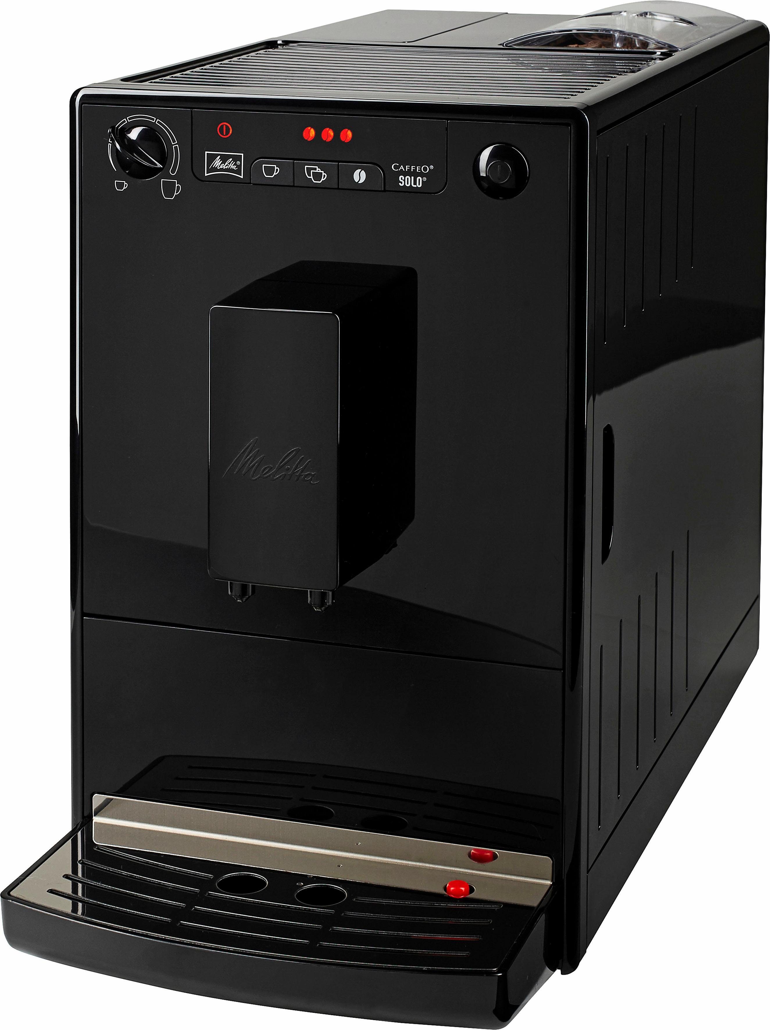 Melitta Kaffeevollautomat Solo® E950-322, pure black, aromatischer Kaffee & Espresso bei nur 20 cm Breite