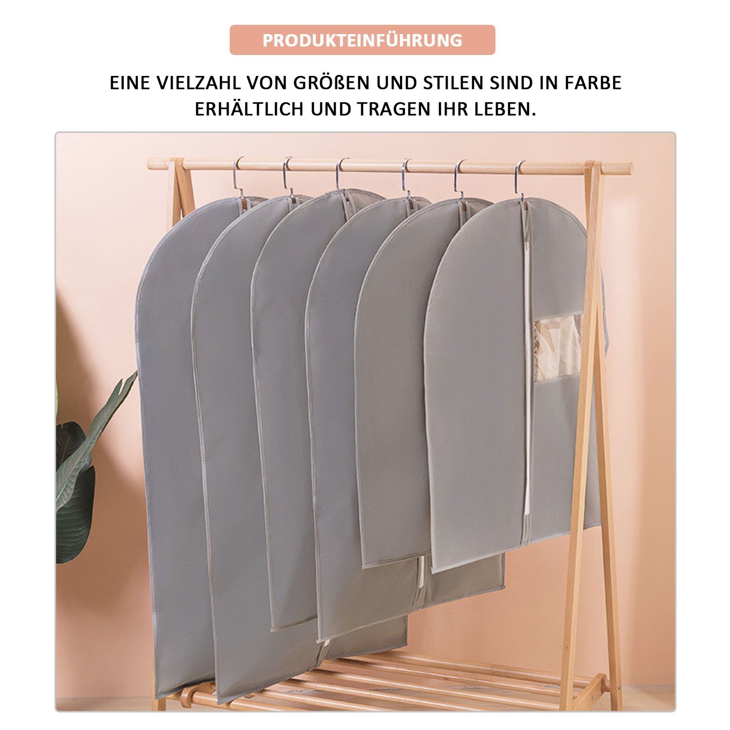 MAGICSHE Kleidersack Vliesstoff Sack zum Aufhängen mit transparentem Fenster (3 St)