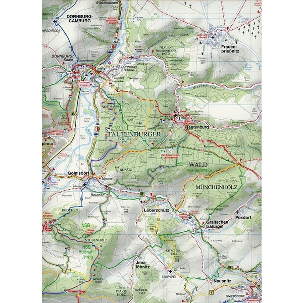 Mittleres Saaletal, Jena und Umgebung 1:35 000 - Wanderkarte