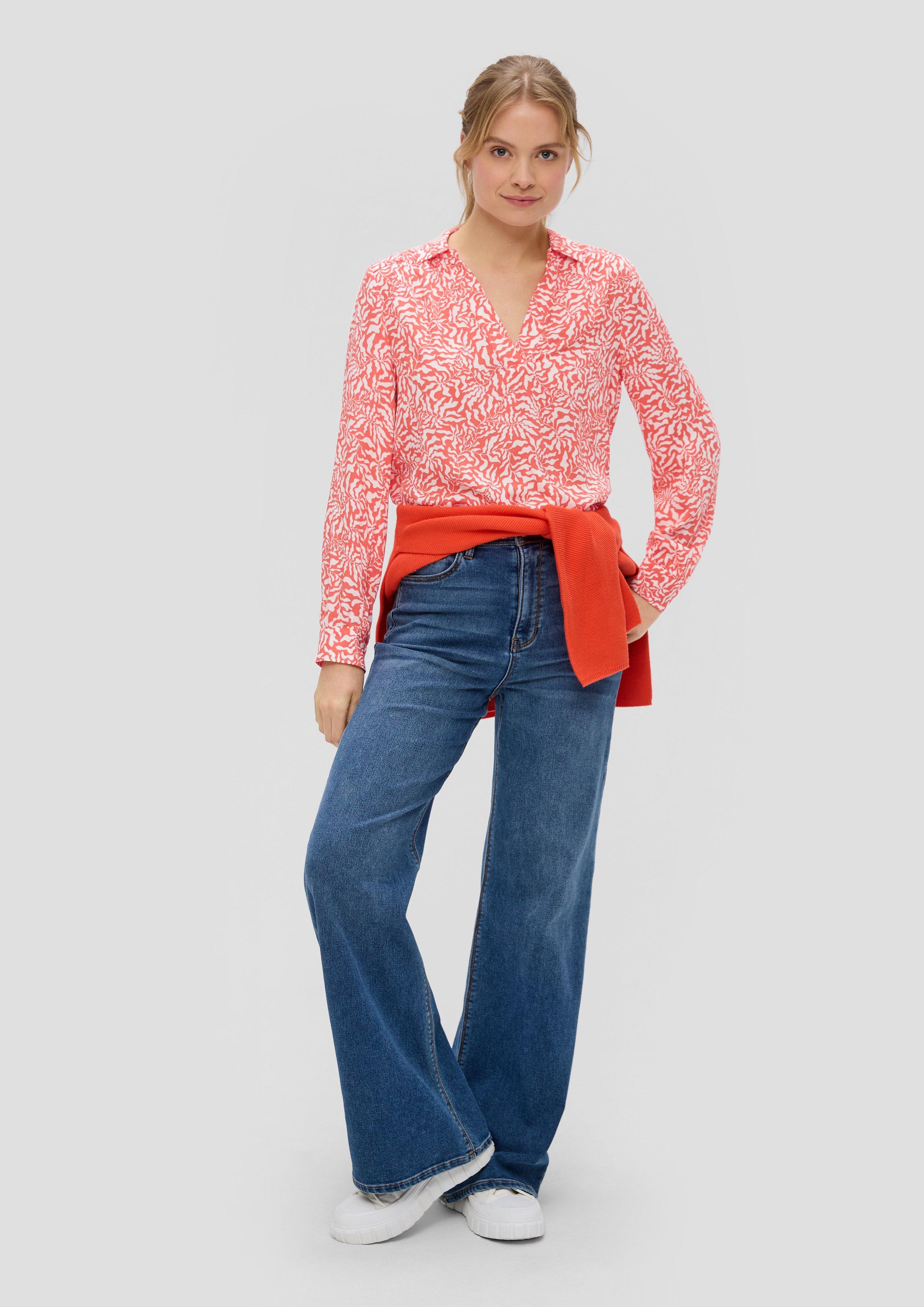 Viskosebluse mit V-Ausschnitt  2145123-25B1