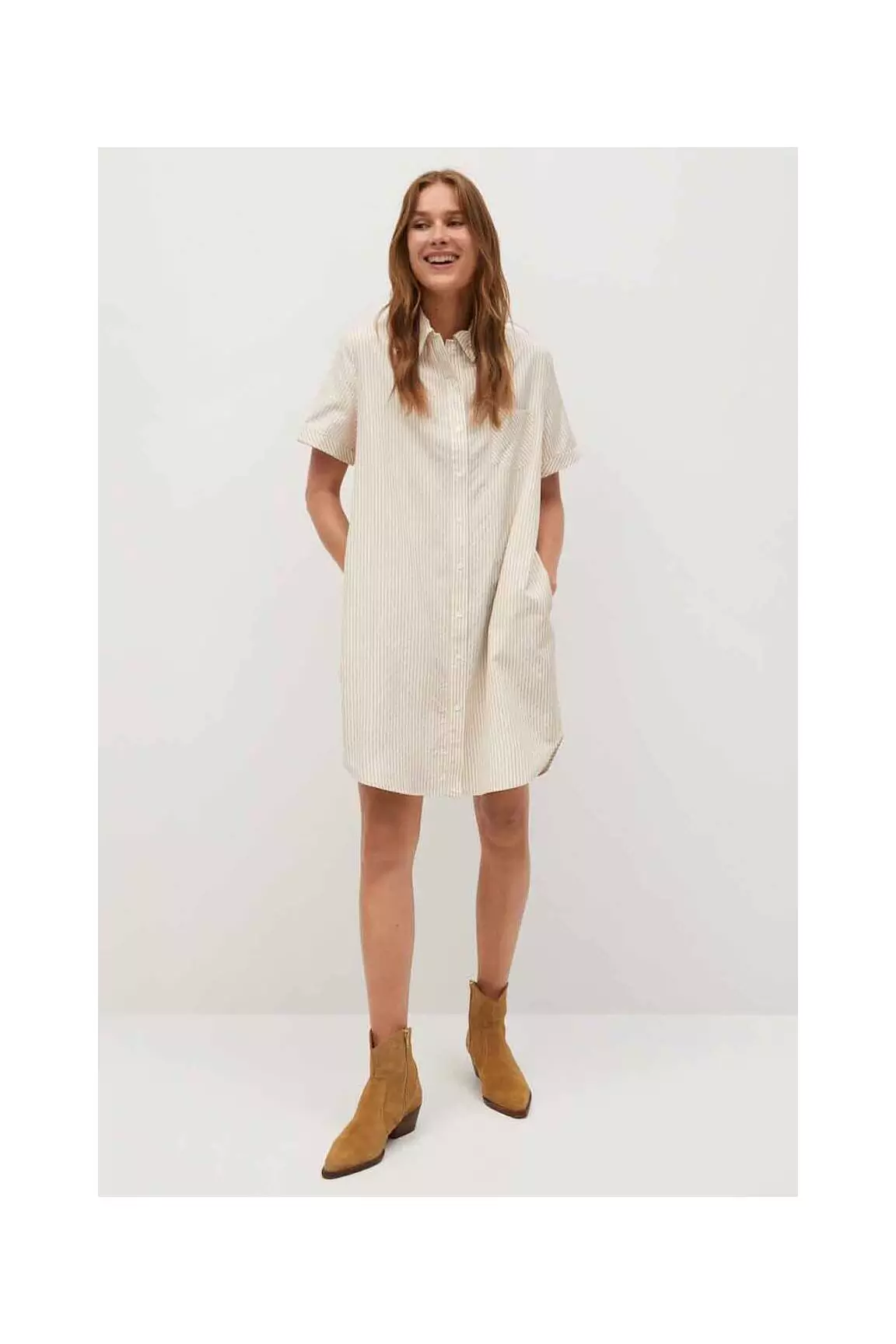 Mango Robes Courtes Femme couleur beige