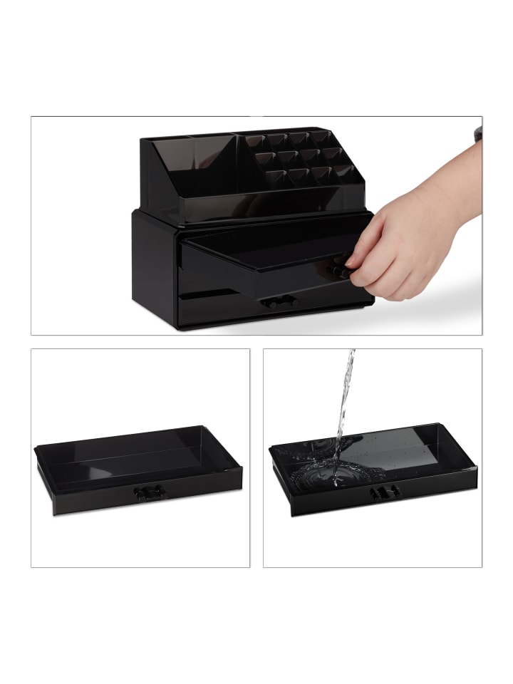 relaxdays 2x Makeup-Organizer in Schwarz günstig kaufen onesize