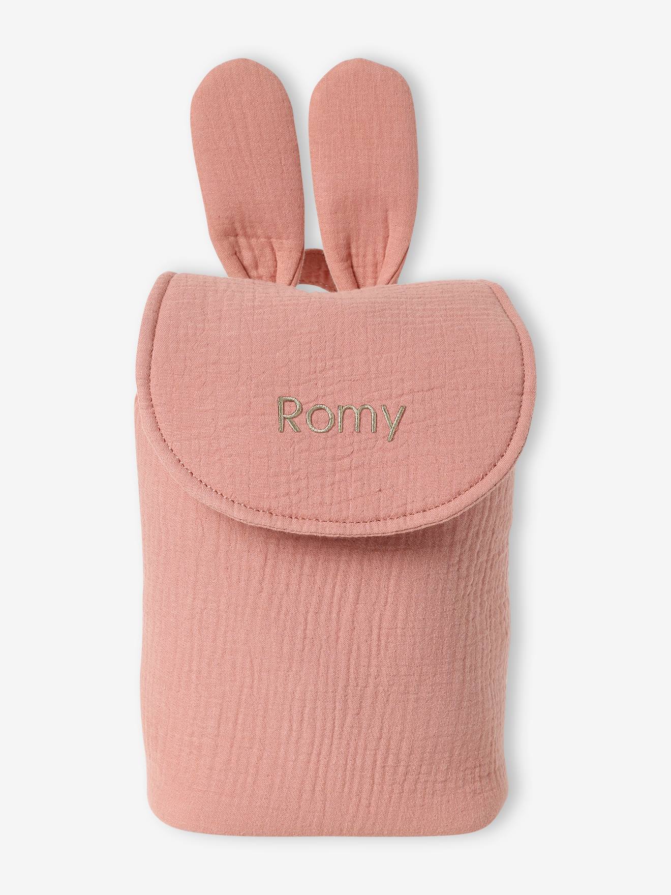 Sac à dos personnalisable en gaze de coton vieux rose