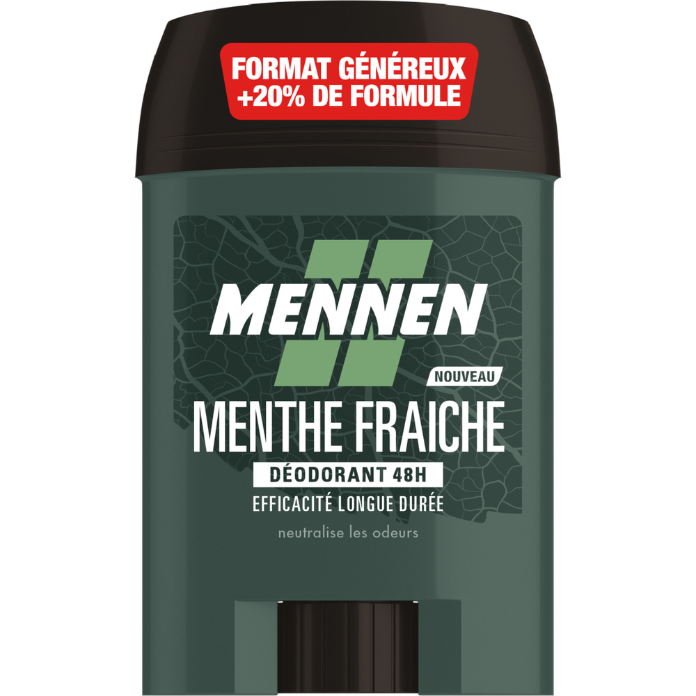 mennen NATURAL FORCE Deodorant d'origine naturelle homme 48Hstick large sans alcool anti traces