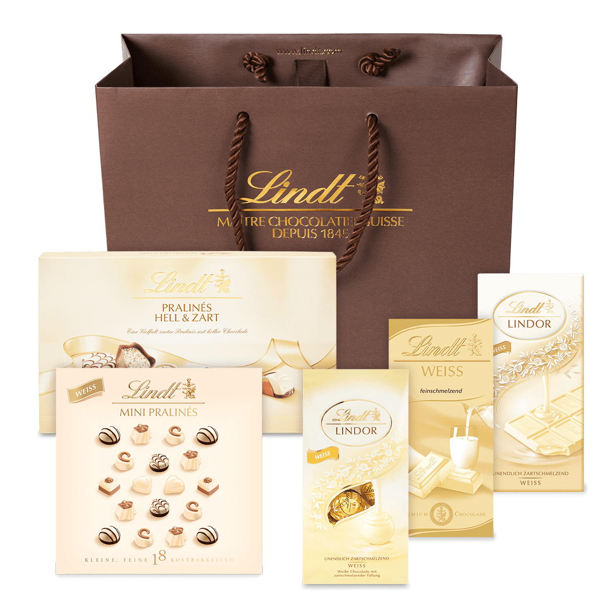 Lindt Weiße Schokolade Geschenkset, 626g