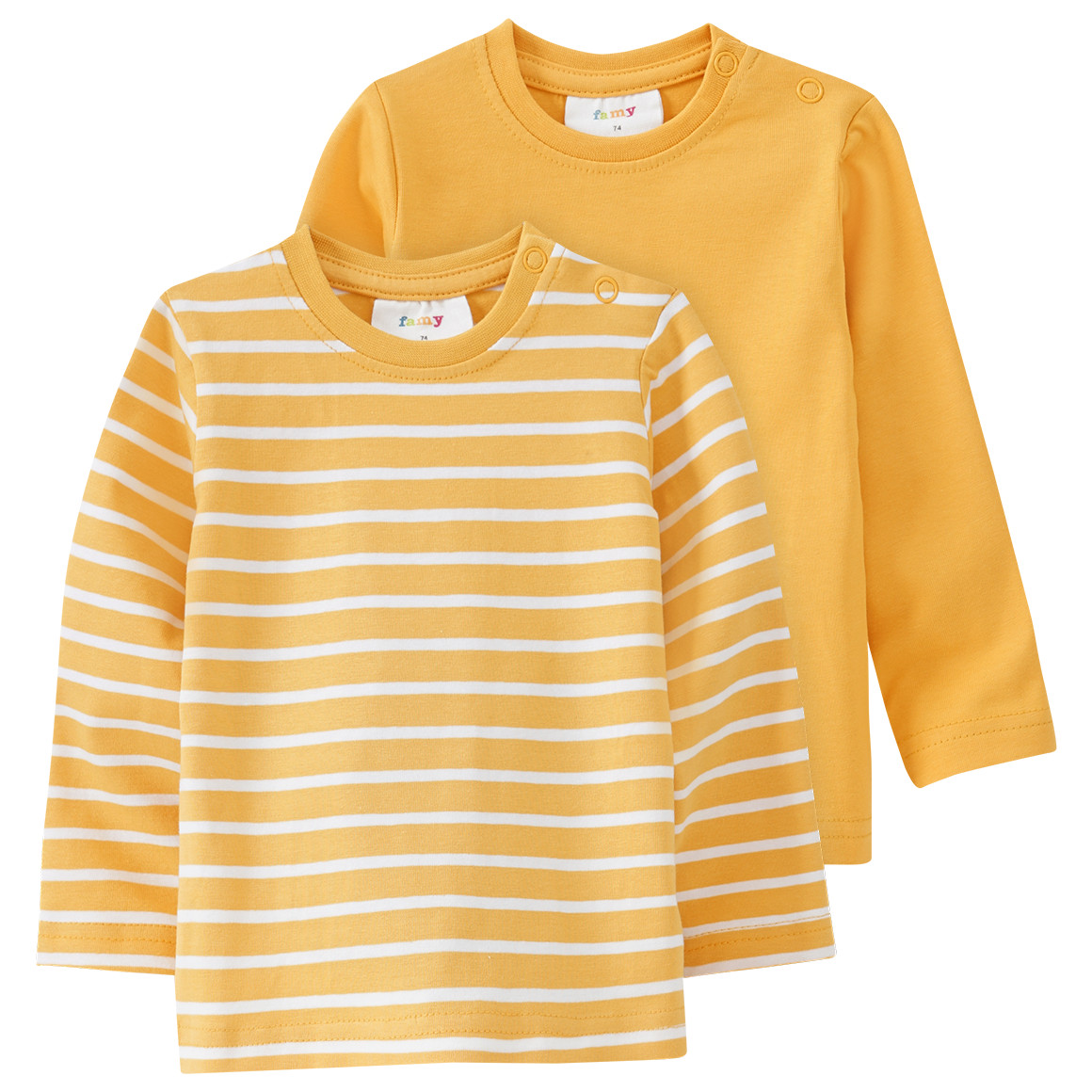 2 Baby Langarmshirts im Basic-Style