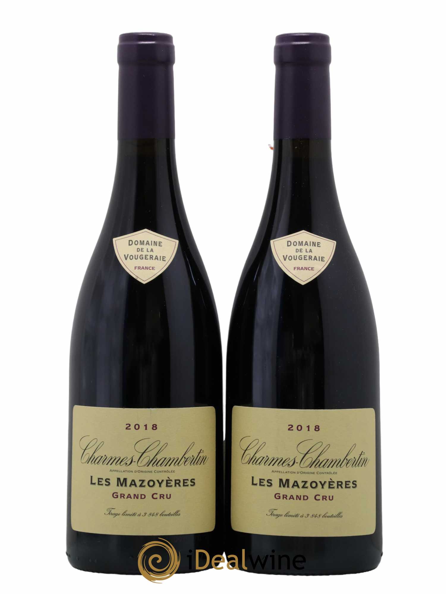 Charmes-Chambertin Grand Cru Les Mazoyères La Vougeraie  2018 - Lot de 2 Bouteilles