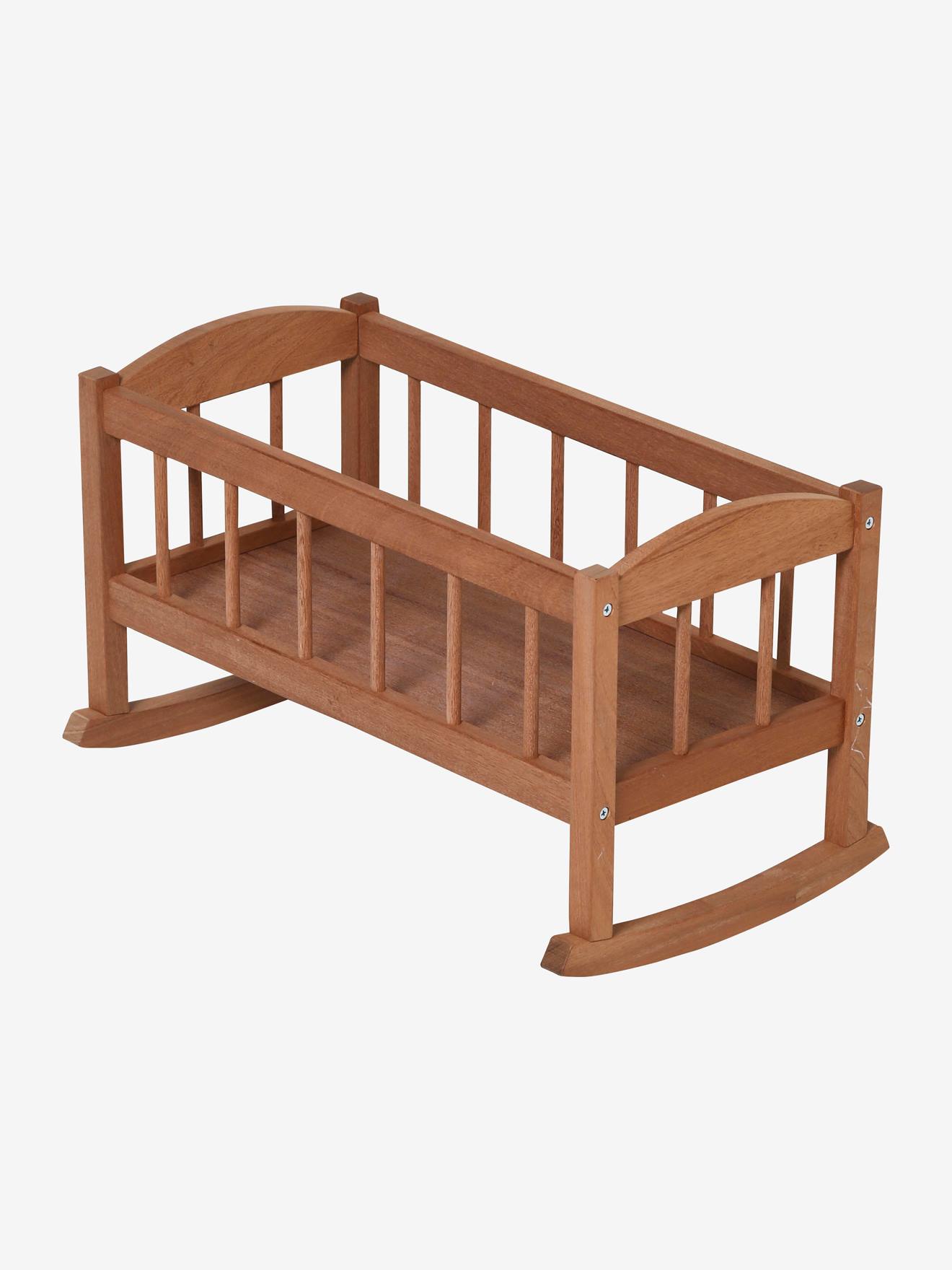 Berceau vintage en bois beige
