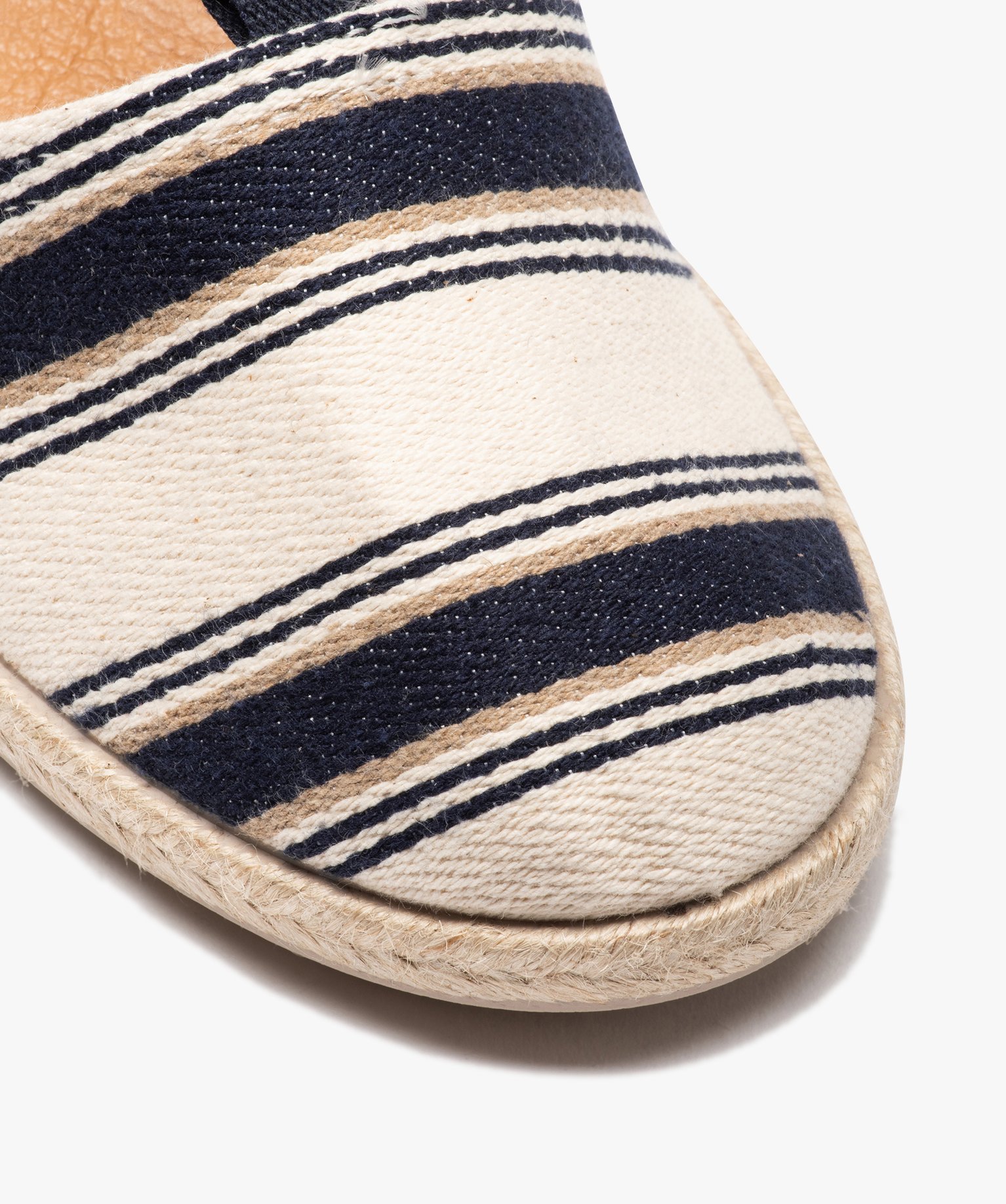 Espadrilles femme à petit talon et lacet ruban bleu | GEMO