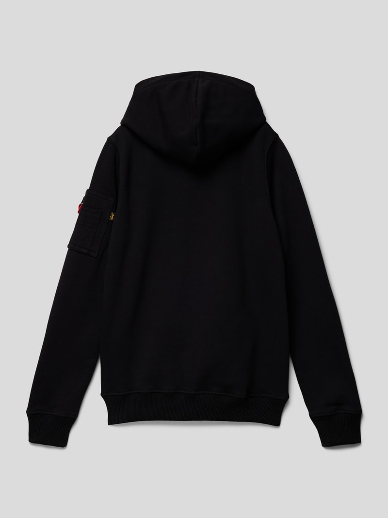 Hoodie mit Label-Print in schwarz