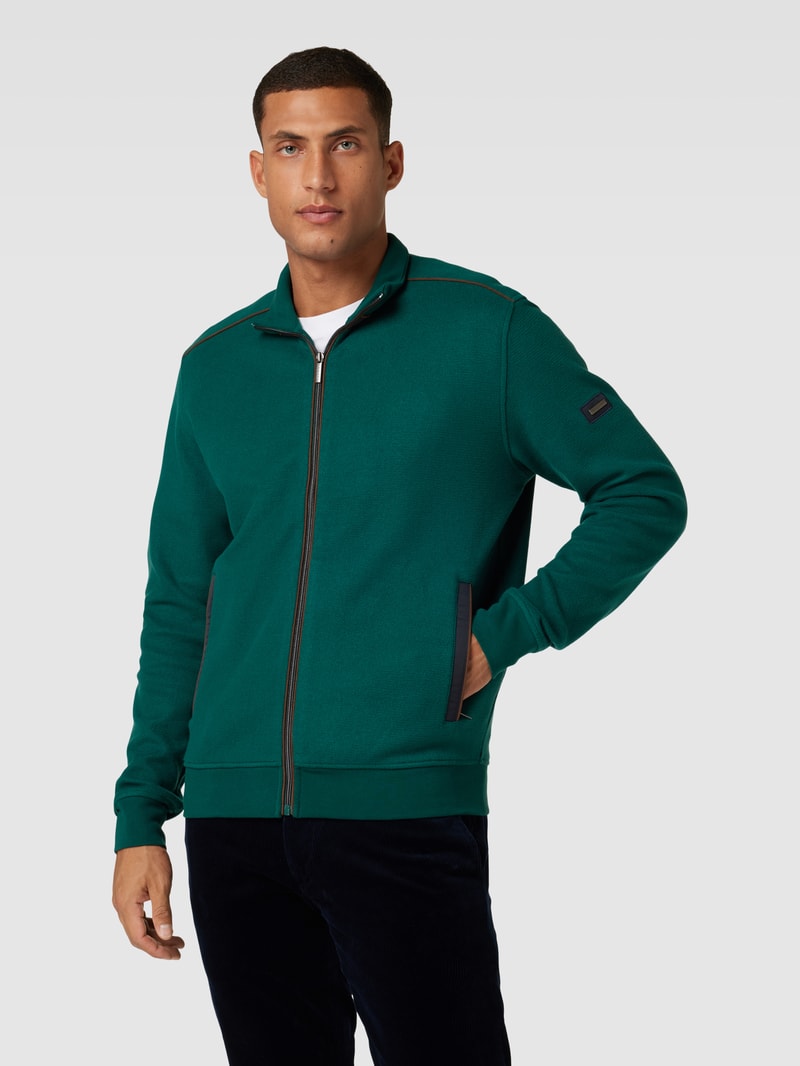 Sweatjacke mit Reißverschluss in grün