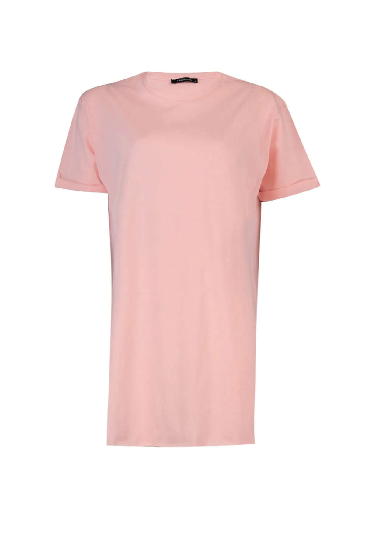 Trendyol Modest  Grau-Rosa 2er-Pack kurzärmliges Basic-Strick-T-Shirt mit Schlitz und detailliertem Rundhalsausschnitt TCTSS21UK0009