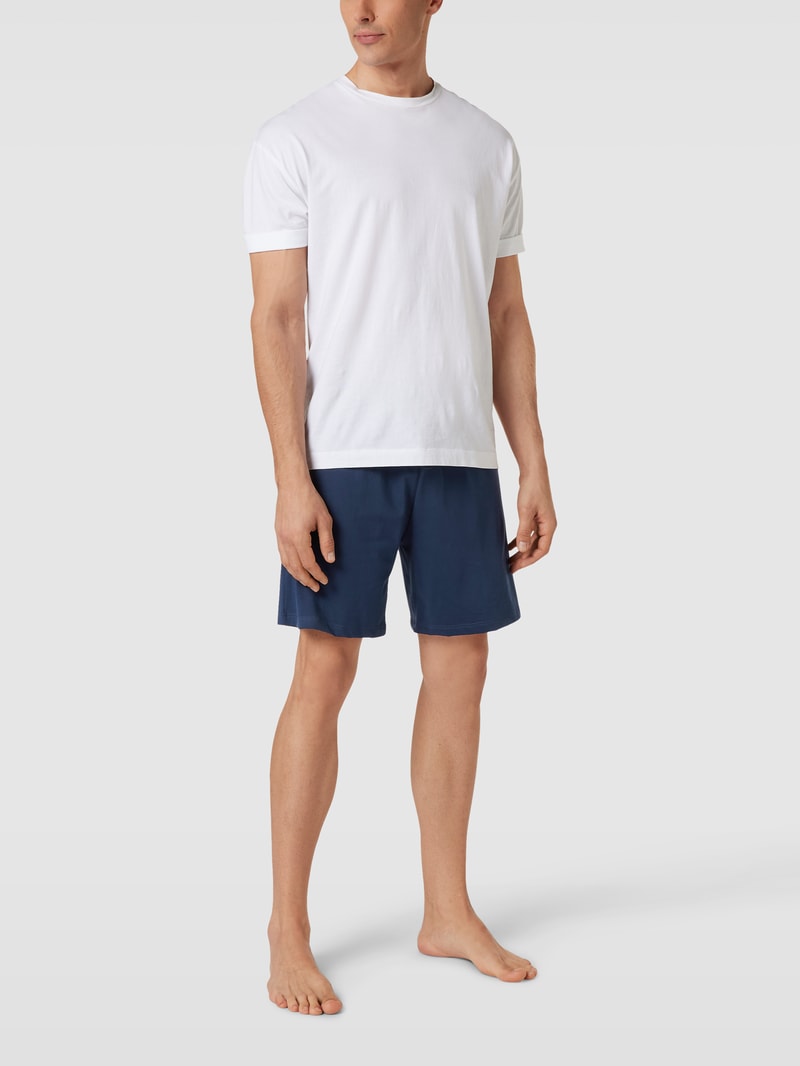 Pyjama-Shorts mit elastischem Bund in dunkelblau