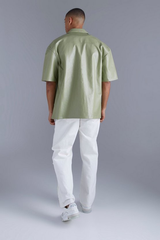 Kastiges Oversize PU-Hemd