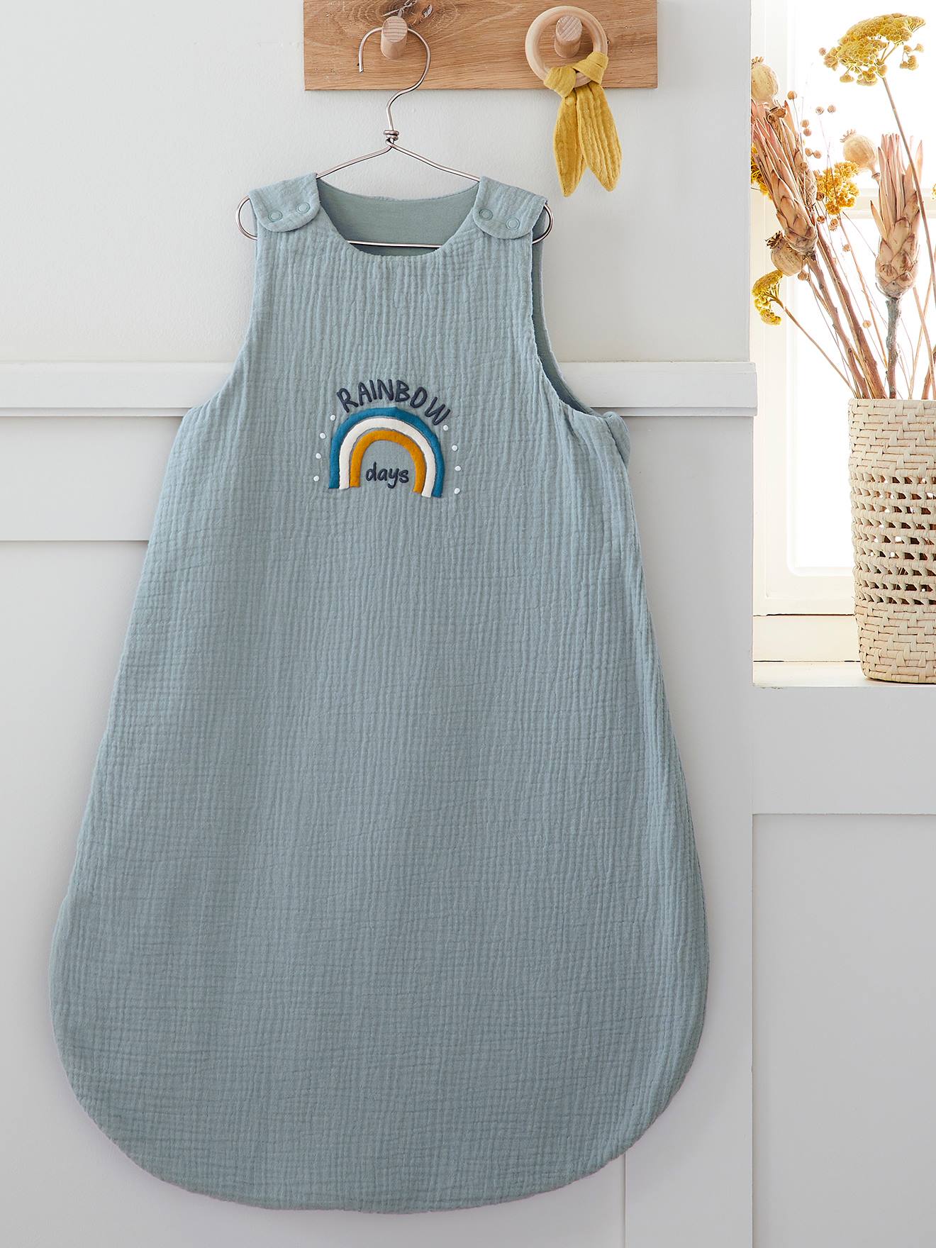 Vertbaudet Bio-Kollektion: Baby Sommerschlafsack MINI ZOO - blau
