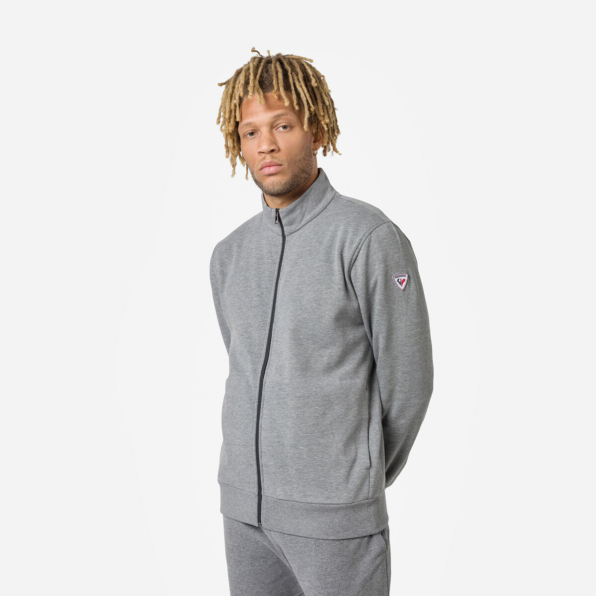 Herrensweatshirt mit Logo und durchgehendem Reißverschluss