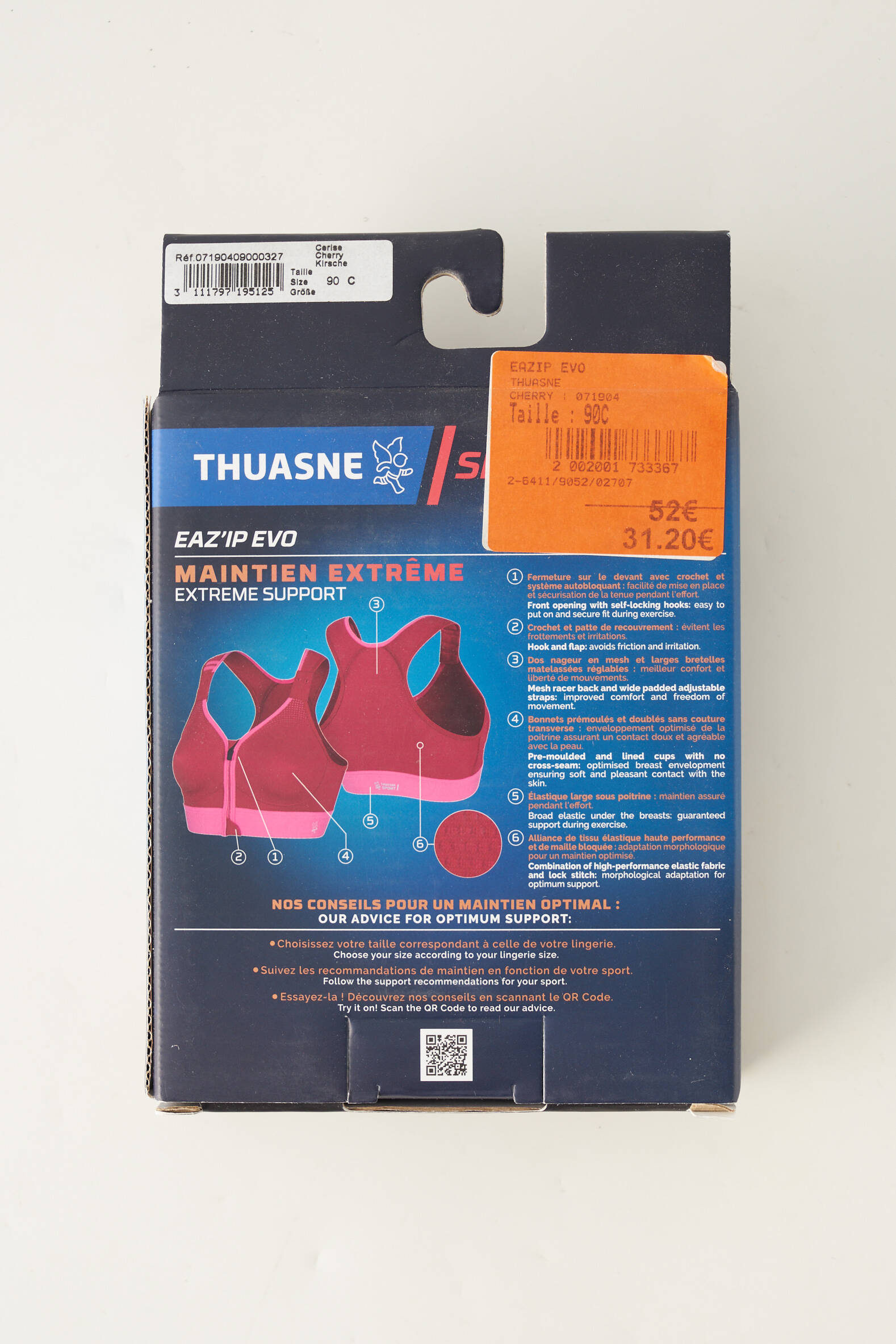 Thuasne Sport Soutien Gorges Femme couleur rouge