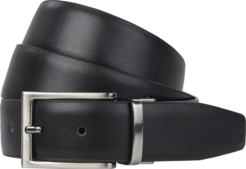 Wendegürtel in Leder-Optik mit drehbarer Metallschließe in schwarz