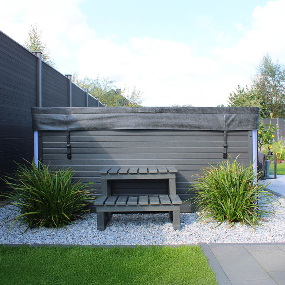 Home Deluxe Outdoor Whirlpool STREAM BIG inkl. Treppe und Thermoabdeckung
