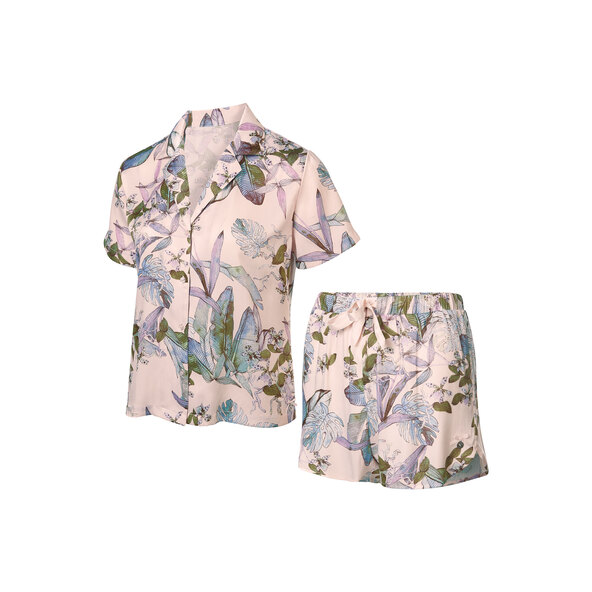Damen Sommer Shorty Pyjama, AOP