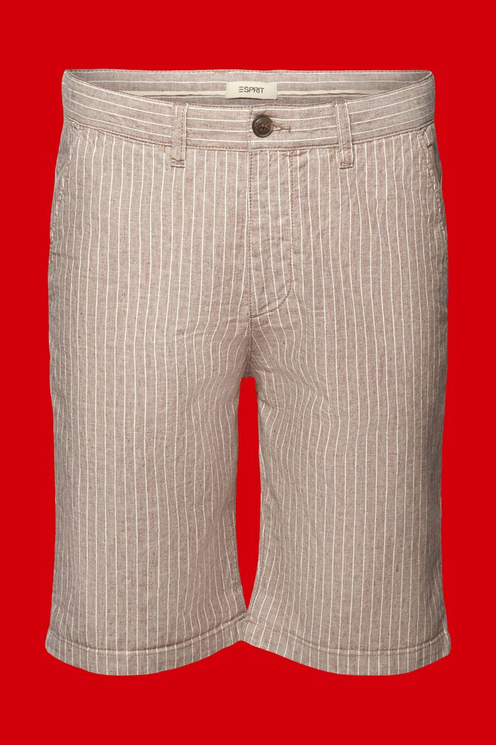 Gestreifte Chino-Shorts, Baumwoll-Leinen-Mix