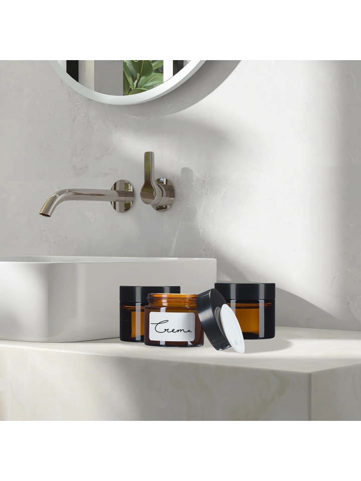 relaxdays 12 x Salbentiegel in Braun/ Schwarz - 60 ml günstig kaufen onesize