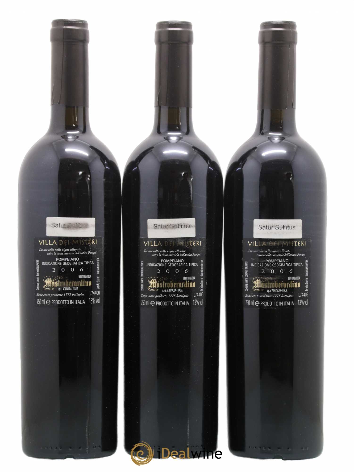 Italie IGT Pompeiano Mastroberardino Villa dei Misteri 2006 - Lot de 6 Bouteilles
