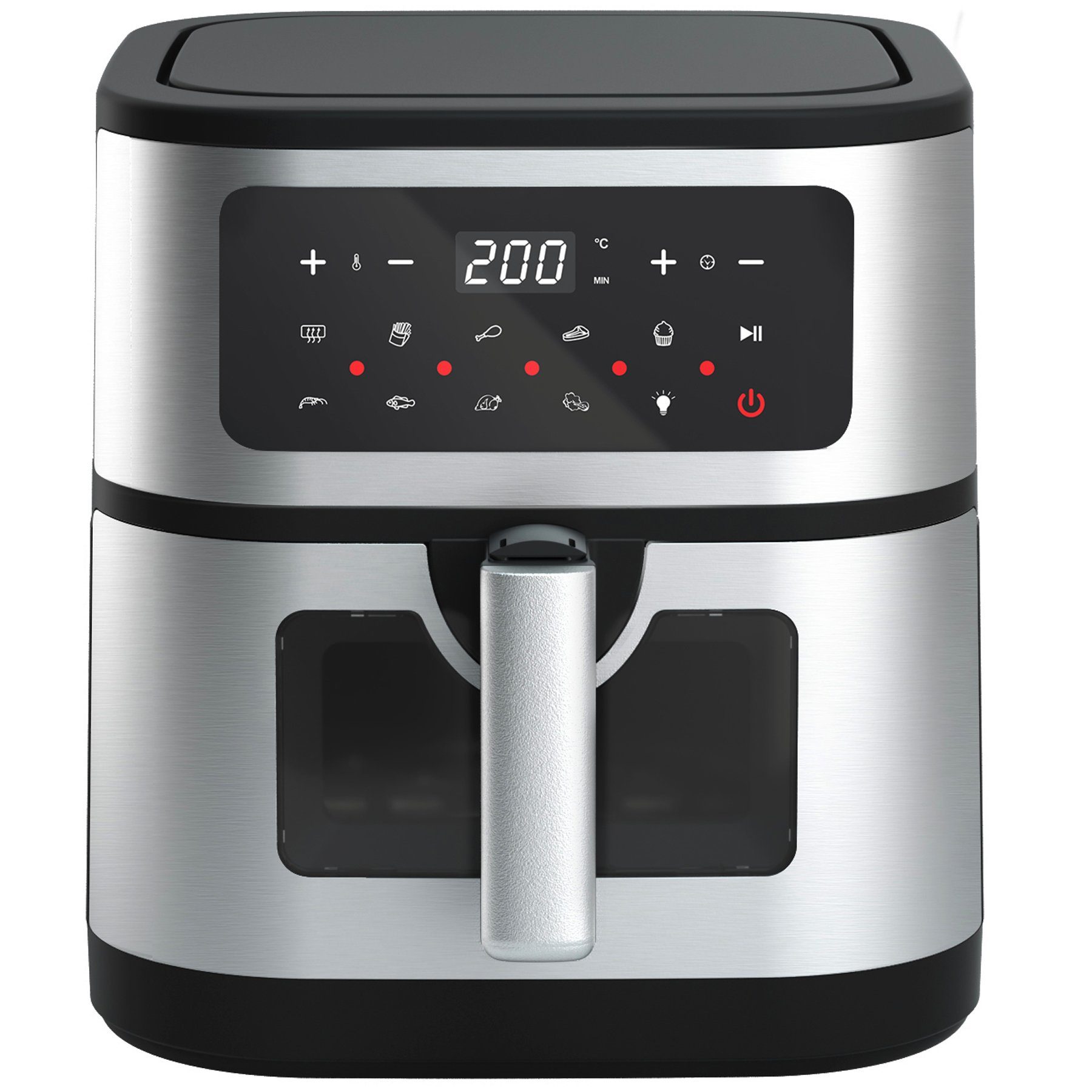 Senmudi Heißluftfritteuse Air fryer 7.5L XXL,Fritteuse ohne Öl,LED-Touchscreen,10 Programme, 1800W,Gesunde Heißluftfritteuse,Küchengerät für fettarmes Frittieren
