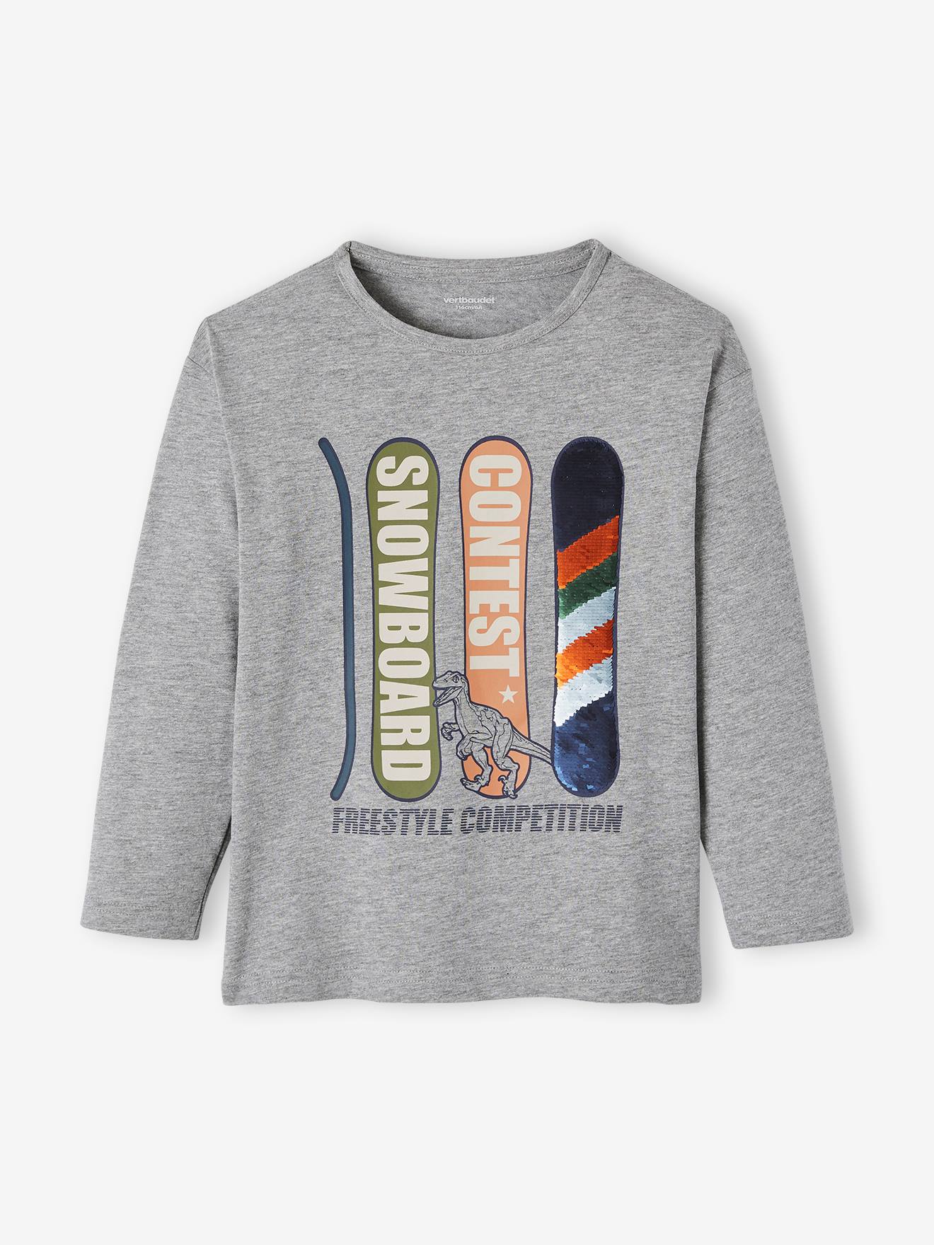 T-shirt motif ludique garçon marron