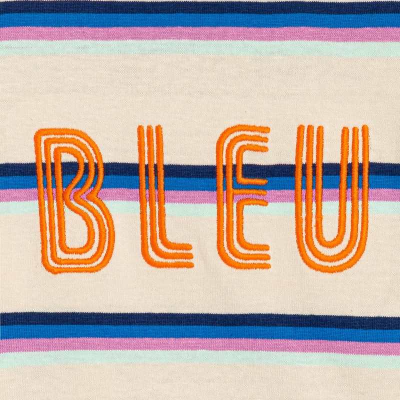 T-shirt bébé garçon rayé bleu à message Catimini