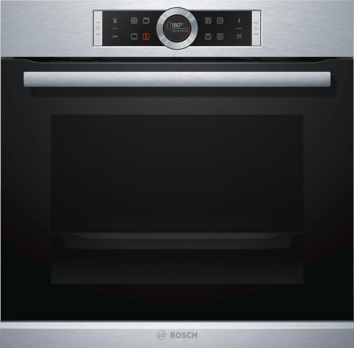 BOSCH Pyrolyse Backofen Serie 8 HBG675BS1, mit Teleskopauszug nachrüstbar, Pyrolyse-Selbstreinigung, mit AutoPilot
