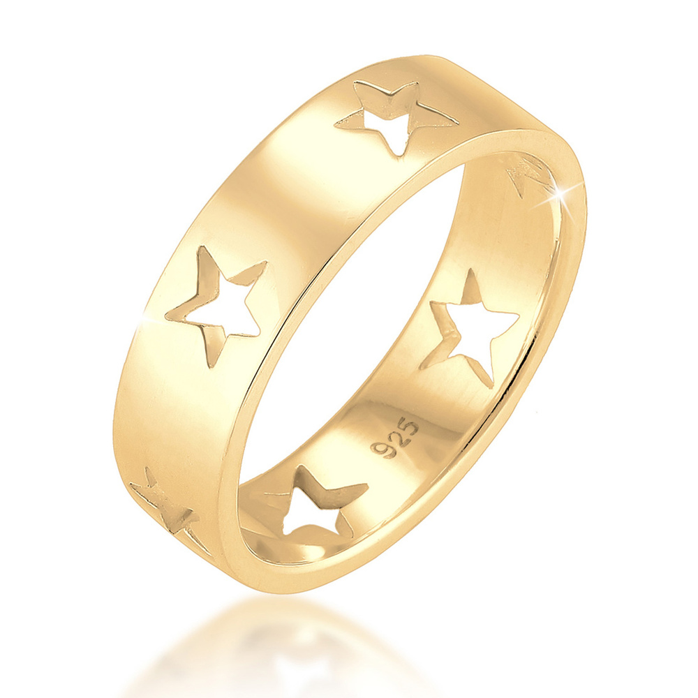 Elli Elli Bague Femmes Étoiles sculptées en argent sterling 925 Bague