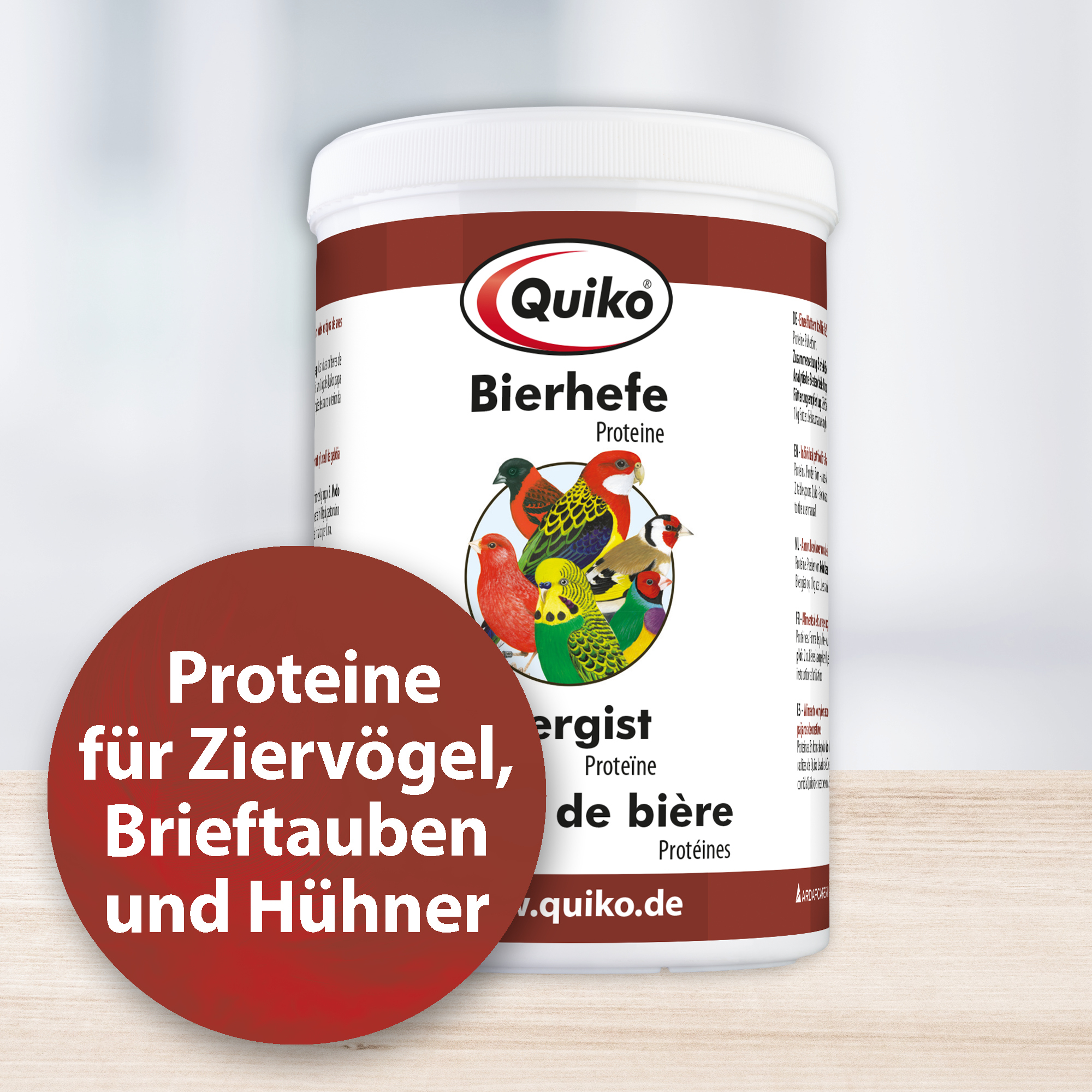 Quiko Ergänzungsfutter Quiko Bierhefe 400g: Eiweißreiche Ergänzung zum täglichen Futter für Ziervögel