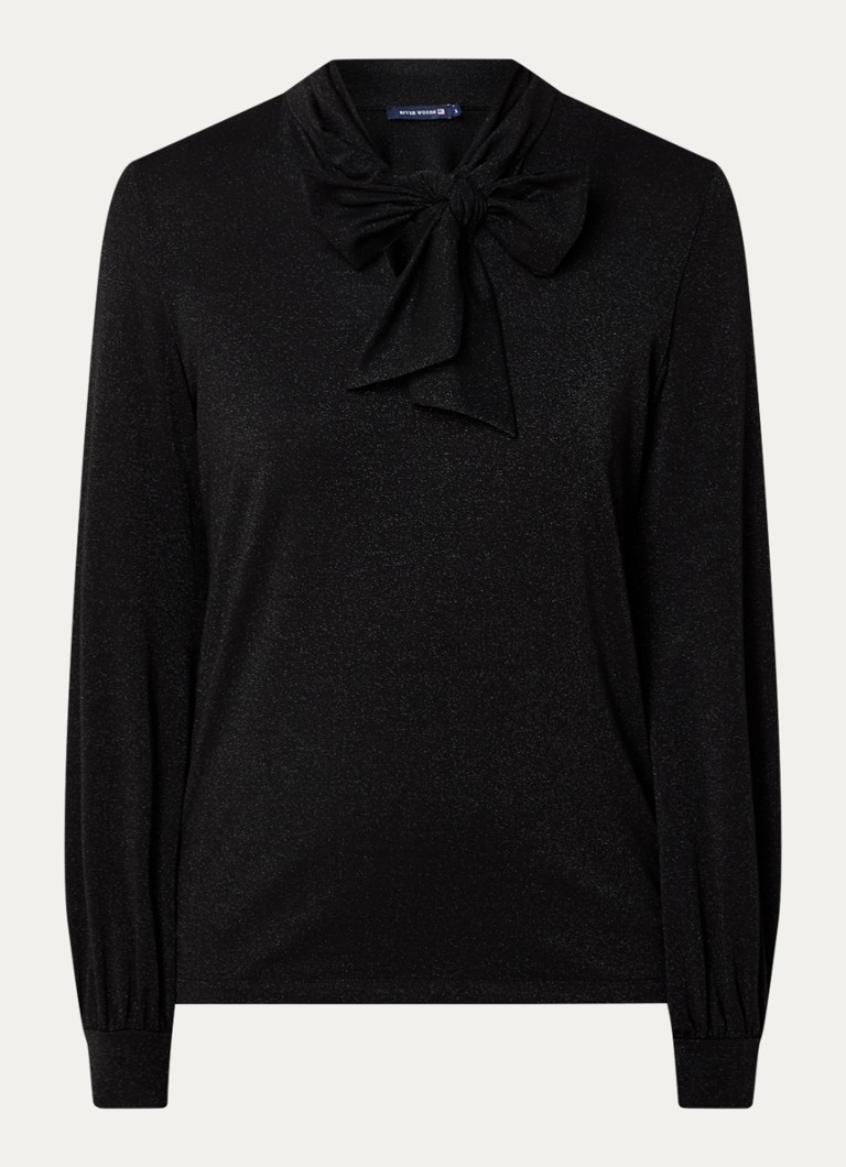 River Woods Top with lurex and bow collar