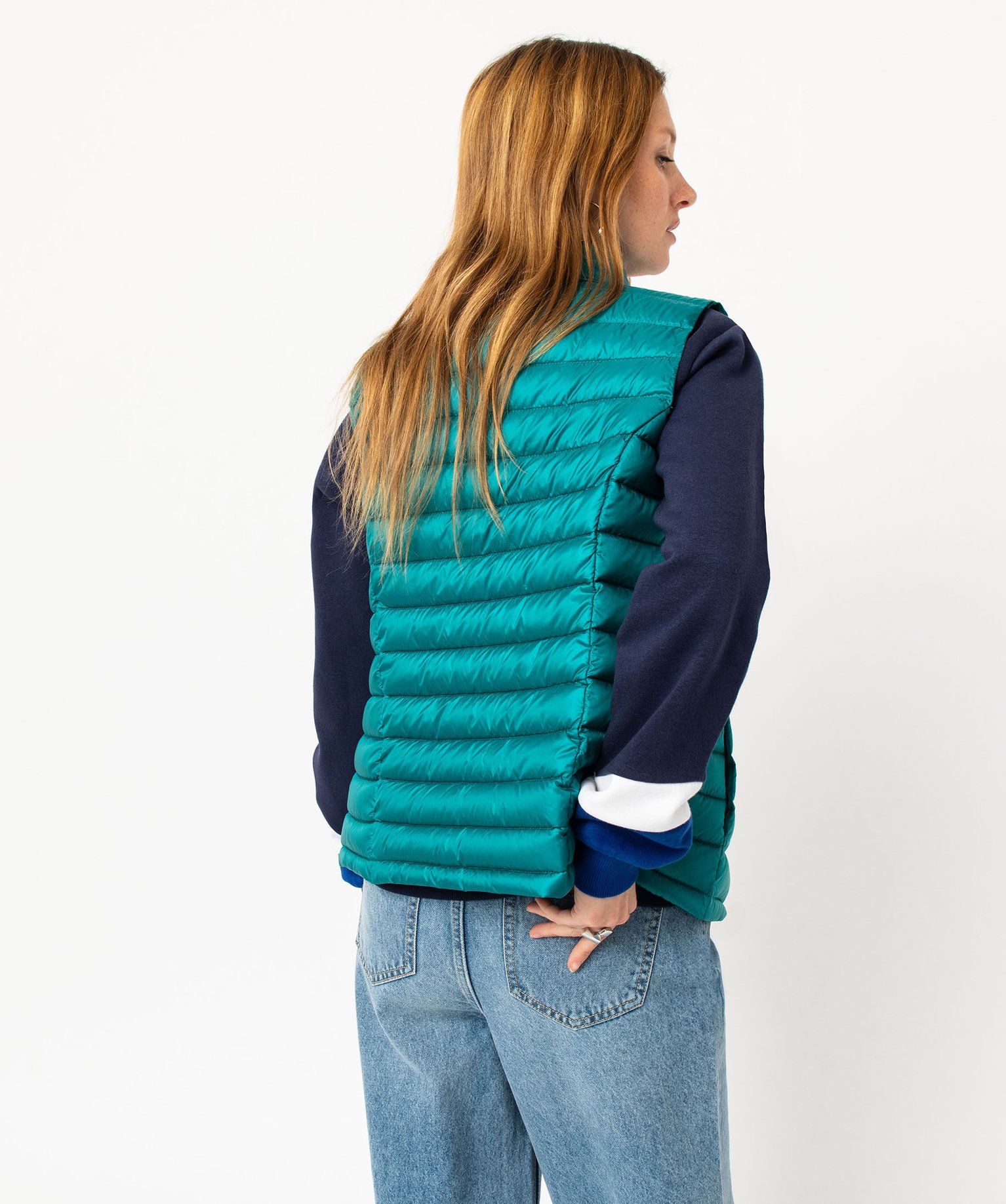Doudoune sans manches avec col montant femme bleu | GEMO