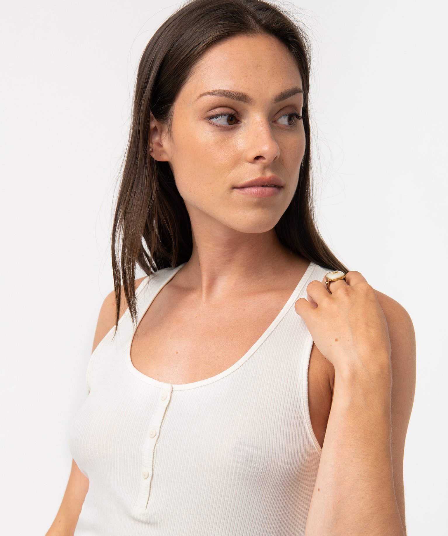 Haut de pyjama femme en maille souple ctelée à bretelles... blanc | GEMO