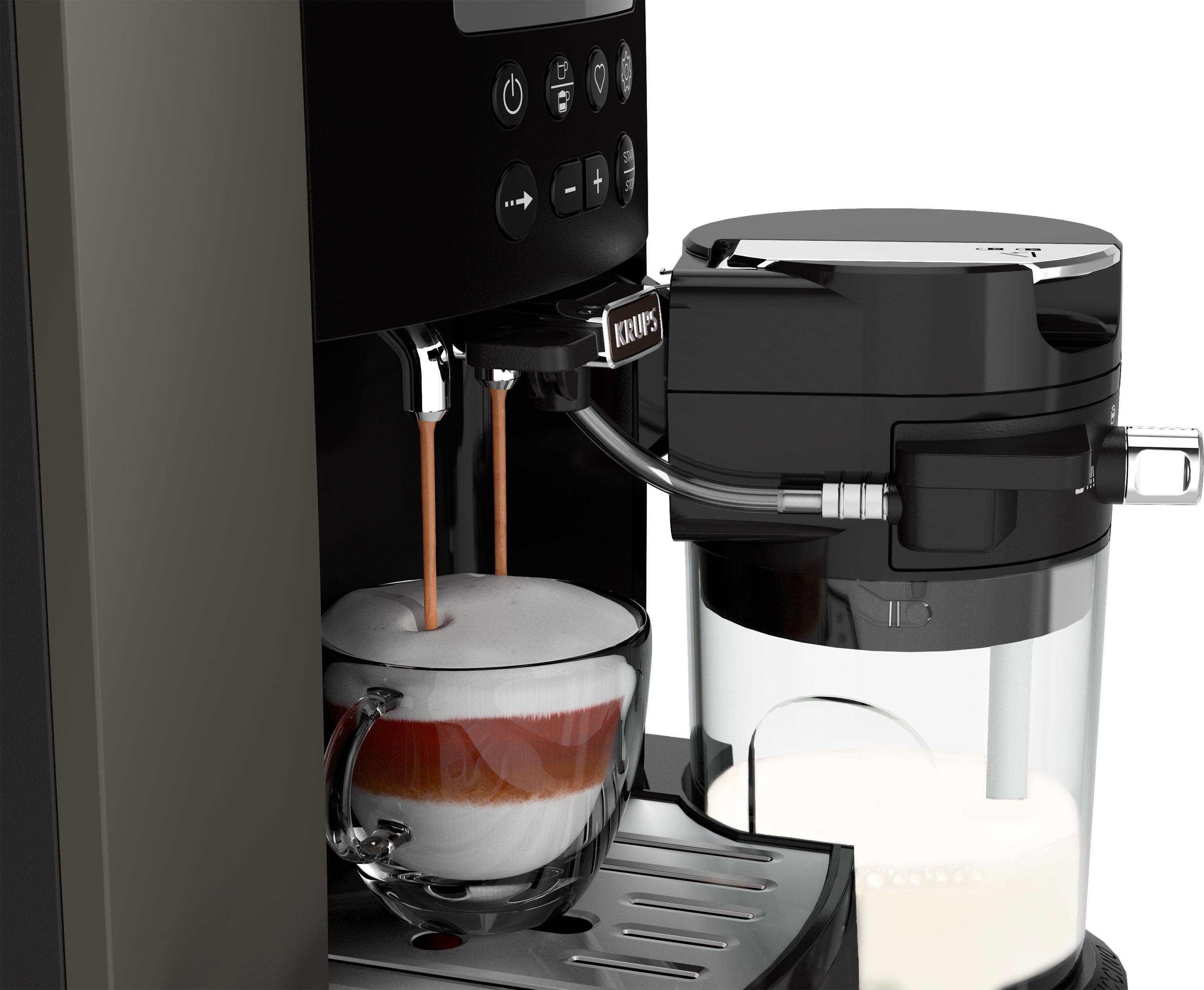 Krups Kaffeevollautomat EA819E Arabica Latte, Wassertankkapazität: 1,7 Liter, Pumpendruck: 15 Bar, LCD-Display