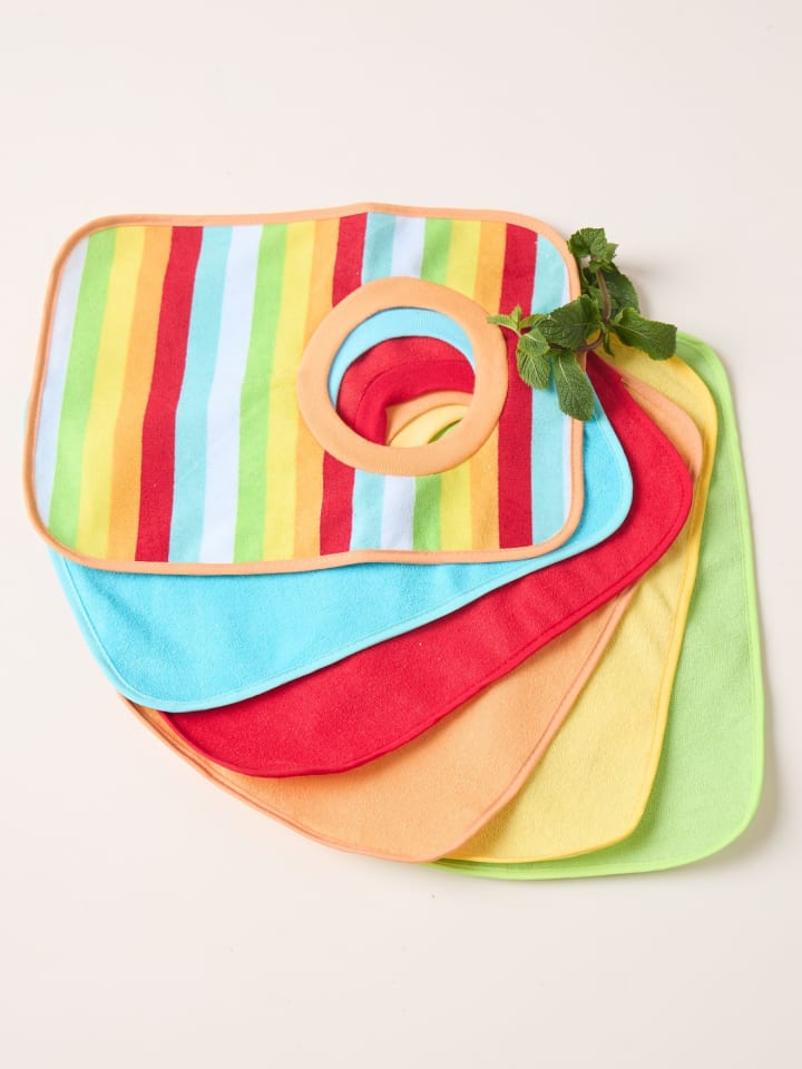 Bieco Spielwaren Baby Schlupf Lätzchen, 6er Pack - ab Geburt in Mehrfarbig günstig kaufen onesize