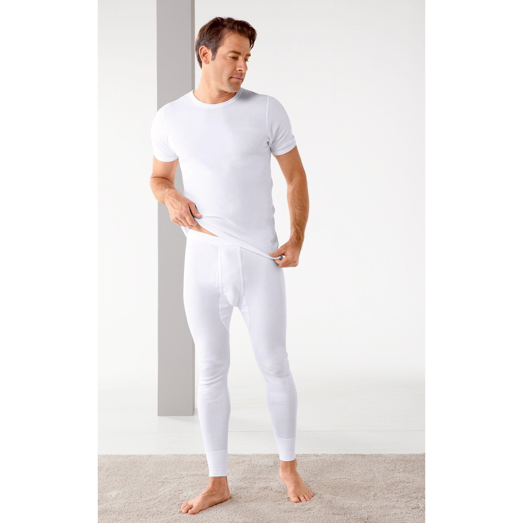 Erwin Müller Lange Unterhose Herren-Unterhose, lang 2er-Pack Uni