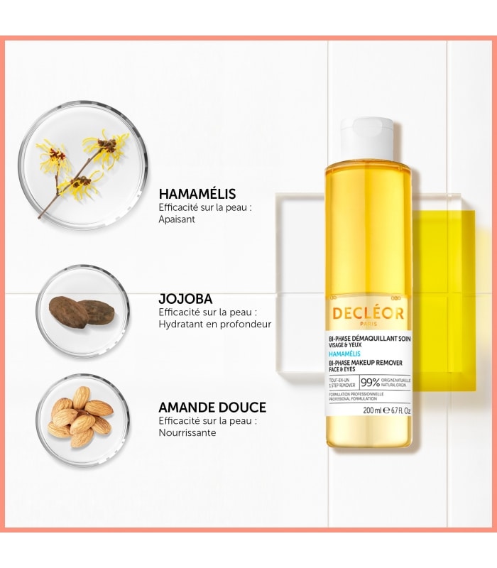 DECLÉOR-BI-PHASE DEMAQUILLANT & NETTOYANT HAMAMELIS-Démaquillant visage et yeux