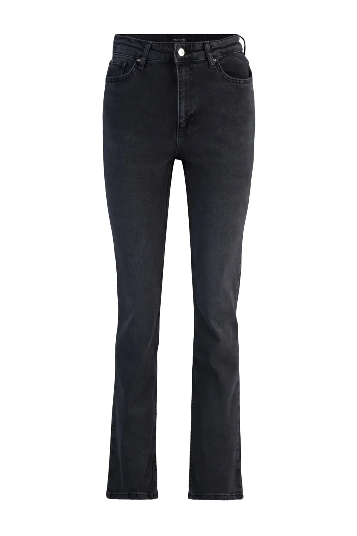 Trendyol Collection  Schwarze, nachhaltigere Bootcut-Jeans mit hoher Taille TWOAW23JE00353